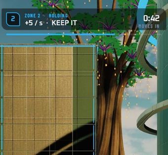 Rotation HUD: zone two holding, plus five a second.